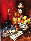 Famous Bowl Paintings - A Still Life with a Bowl of Fruit